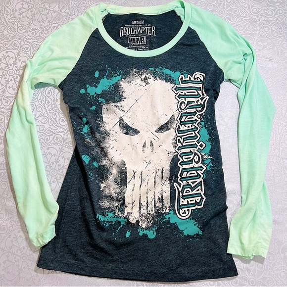 Red Chapter Marvel | The Punisher Long Sleeve Shirt // M - Picture 1 of 5